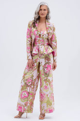LOVELY FLORAL BROCADE TROUSER