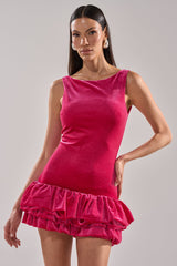 GIRL ON FIRE VELVET MINI DRESS