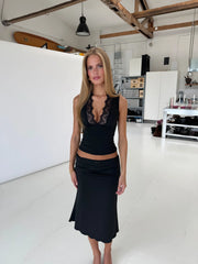 Lucia basic lace top - black