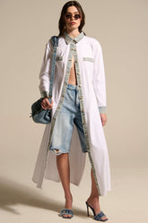 LEILA OVERSIZED WHITE MULTI BUTTON UP