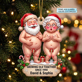 Personalized Santa Couple Christmas Mica Ornament QTCUZ GFTOMA14807