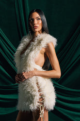 CALL ME CRAZY FUR MINI DRESS