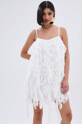 NEVER MET A GIRL LIKE ME RUFFLE MINI DRESS