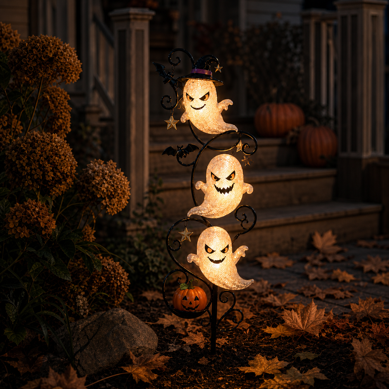 💥 Last Day 49% OFF – 👻 Solar Halloween Little Ghost Garden Stake Light