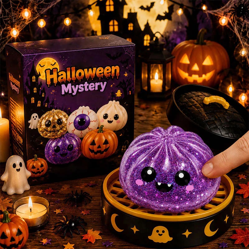 🎃 Halloween Squishy Squeeze Toy – 5 Styles Soft Pumpkin & Eyeball Fidget Toys 👻-V