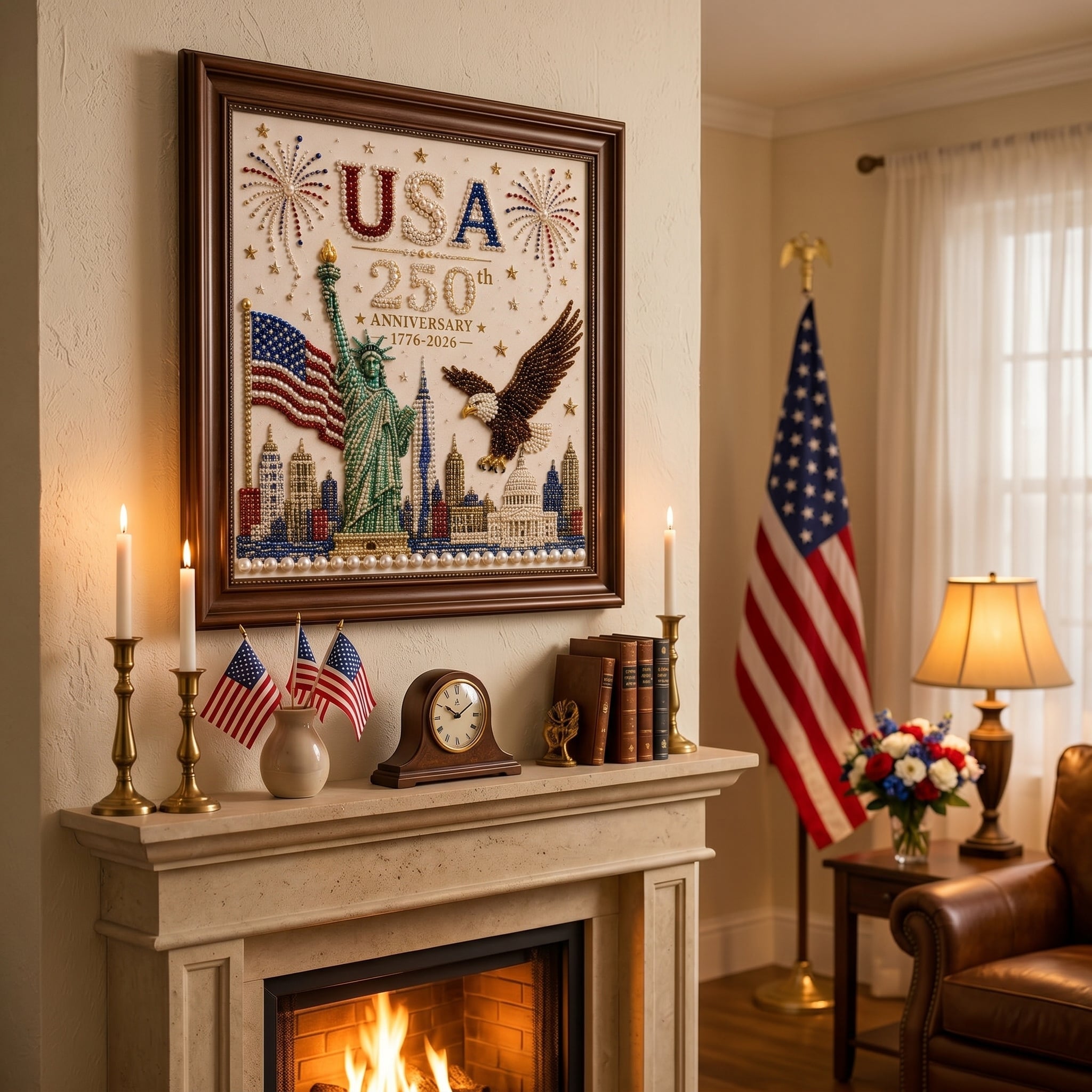 🔥LAST DAY 50% OFF - USA 250th Anniversary DIY Pearl Painting Kit ✨❤️‍🔥