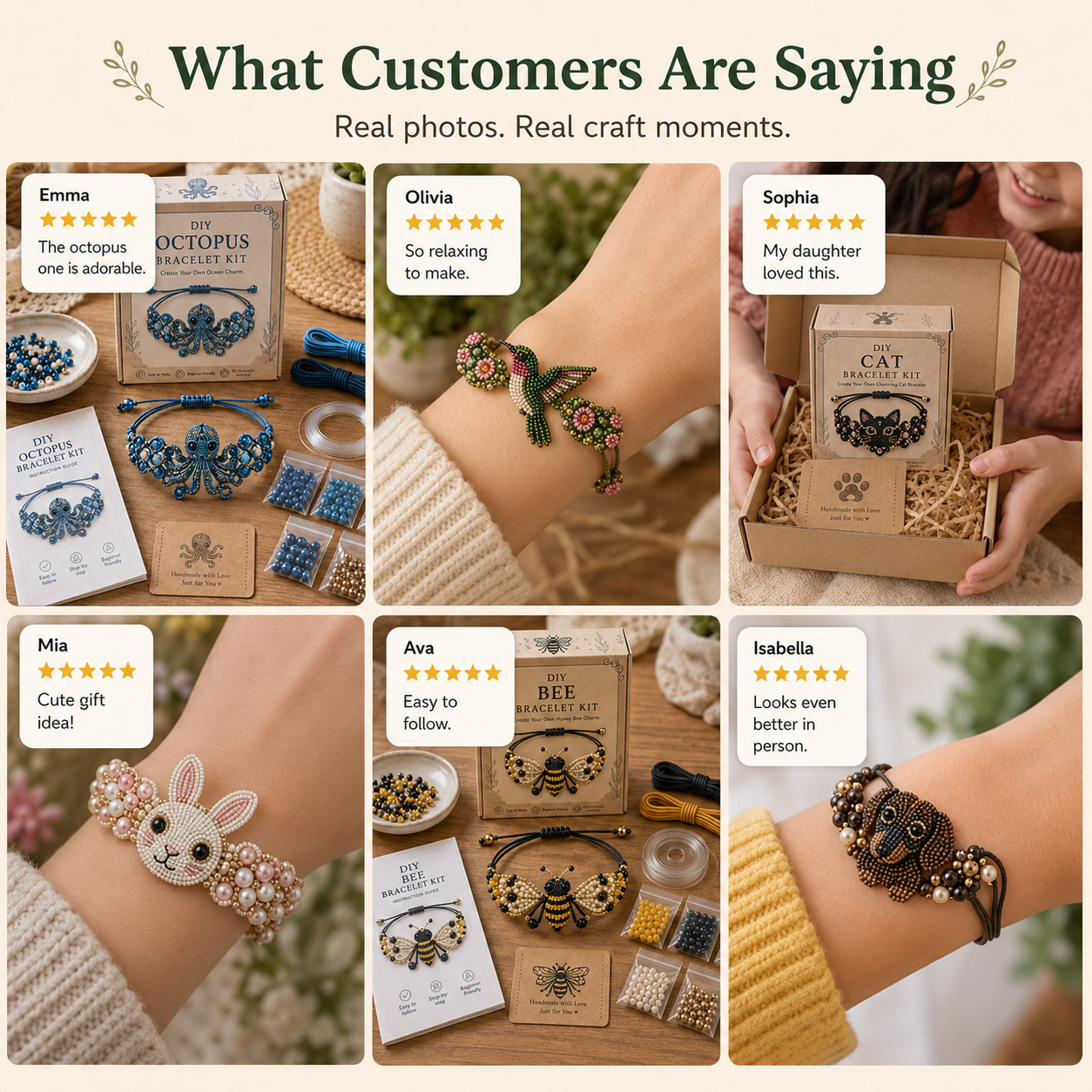 🐙DIY Animal Beaded Bracelet Kit