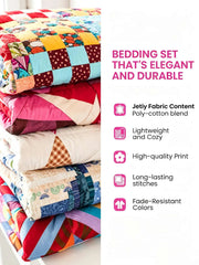 Patchwork Pumpkin 3‐Piece Quilted Bedding Set