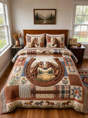 Western horse Breeze 3-Piece Quilted Bedding Set