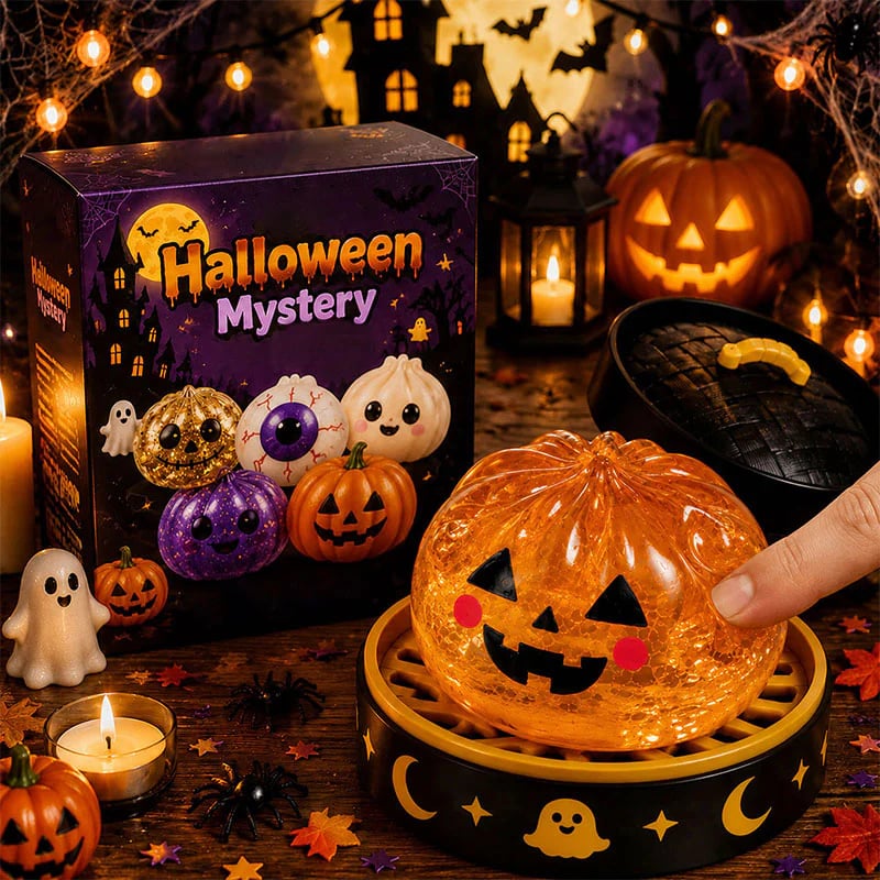🎃 Halloween Squishy Squeeze Toy – 5 Styles Soft Pumpkin & Eyeball Fidget Toys 👻-V
