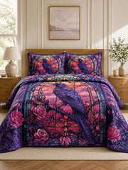 Raven Roseglass Garden Quilted 3-Piece Bedding Set