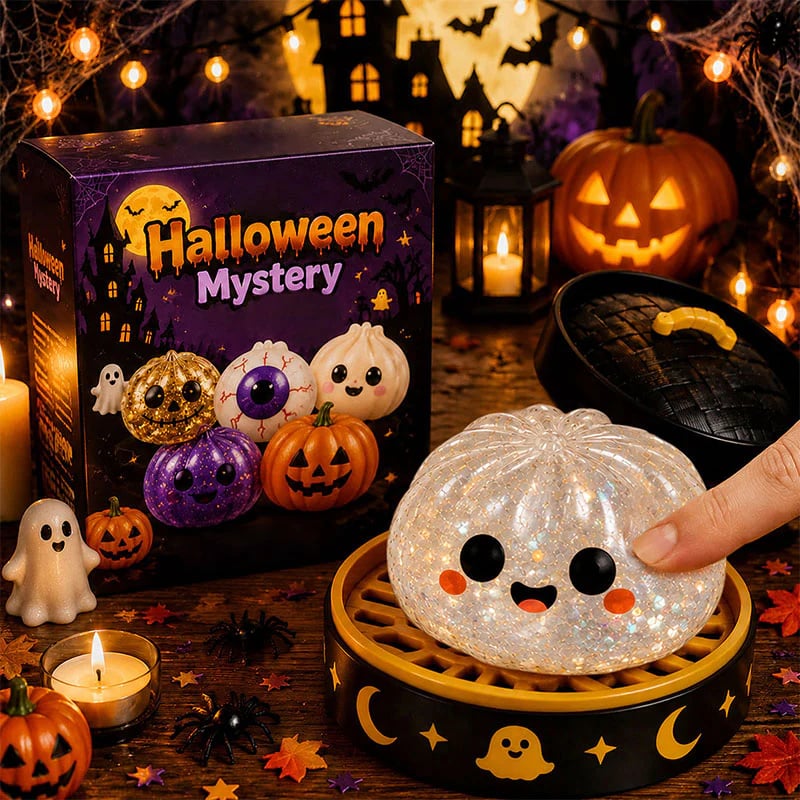 🎃 Halloween Squishy Squeeze Toy – 5 Styles Soft Pumpkin & Eyeball Fidget Toys 👻-V