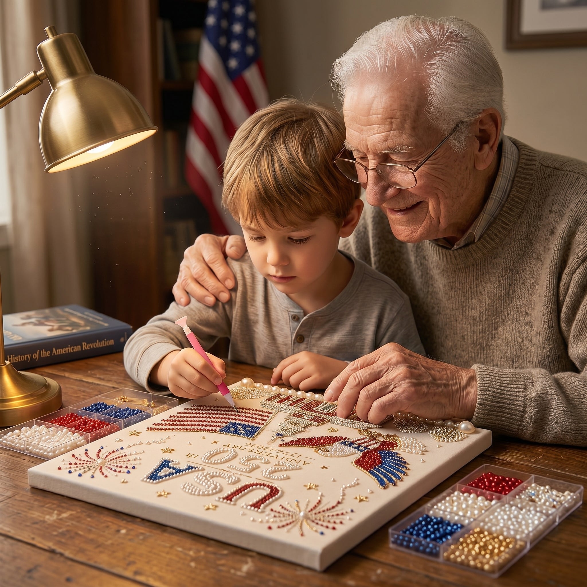 🔥LAST DAY 50% OFF - USA 250th Anniversary DIY Pearl Painting Kit ✨❤️‍🔥