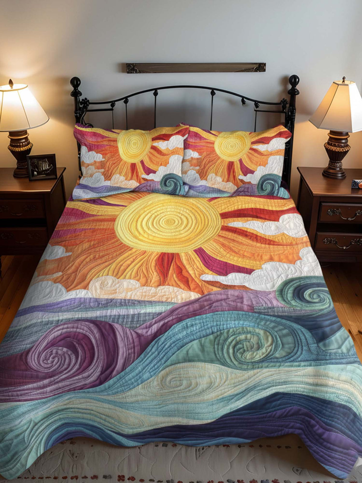 Sunburst Delight 3- Piece Quilted Bedding Set