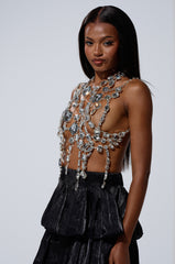 GOTTA LET IT GO RHINESTONE BRALETTE