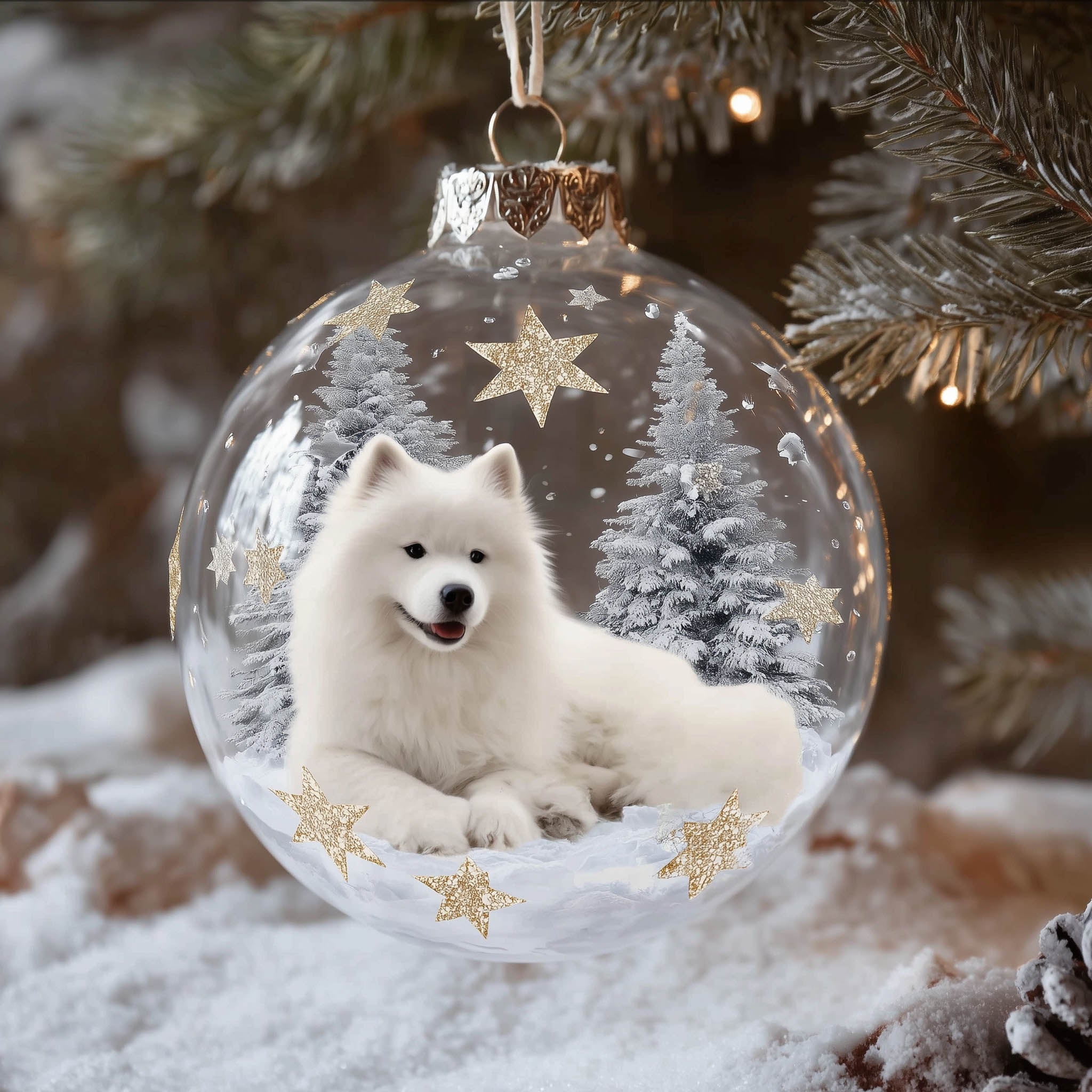 Christmas Mica Dog Christmas Mica Ornament GFSPNT104
