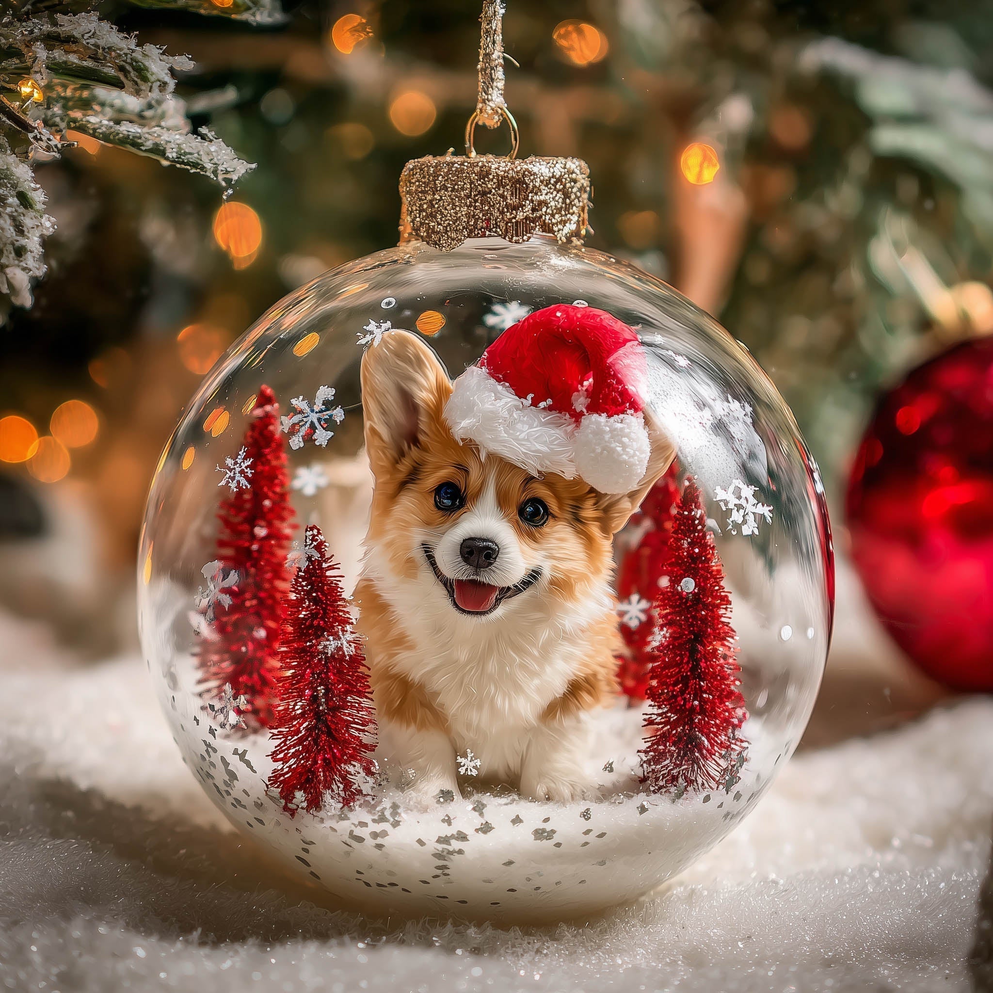 Christmas Mica Dog Christmas Mica Ornament GFSPNT104