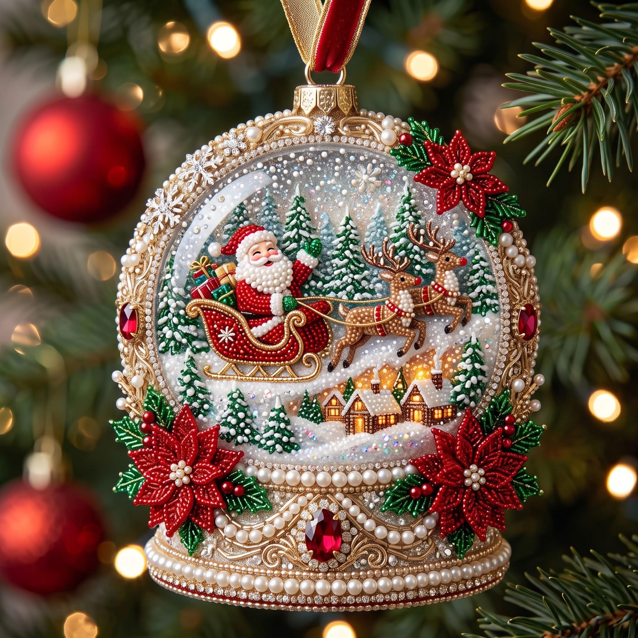 Santa Keepsake Christmas Mica Ornament