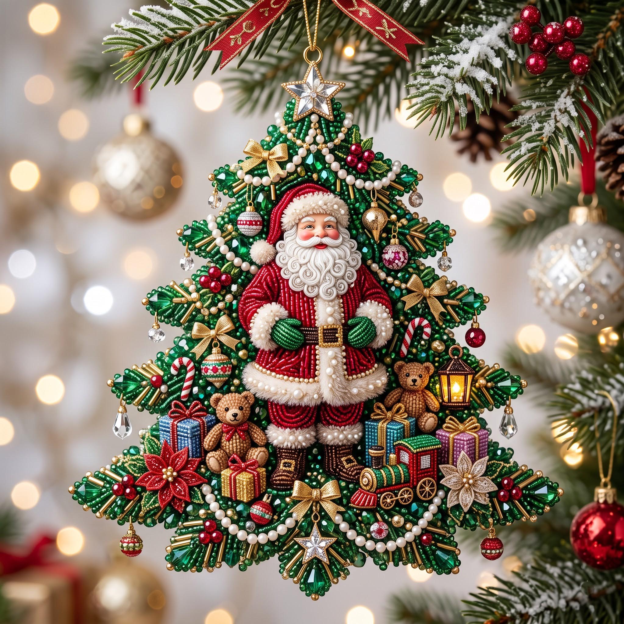Santa Keepsake Christmas Mica Ornament