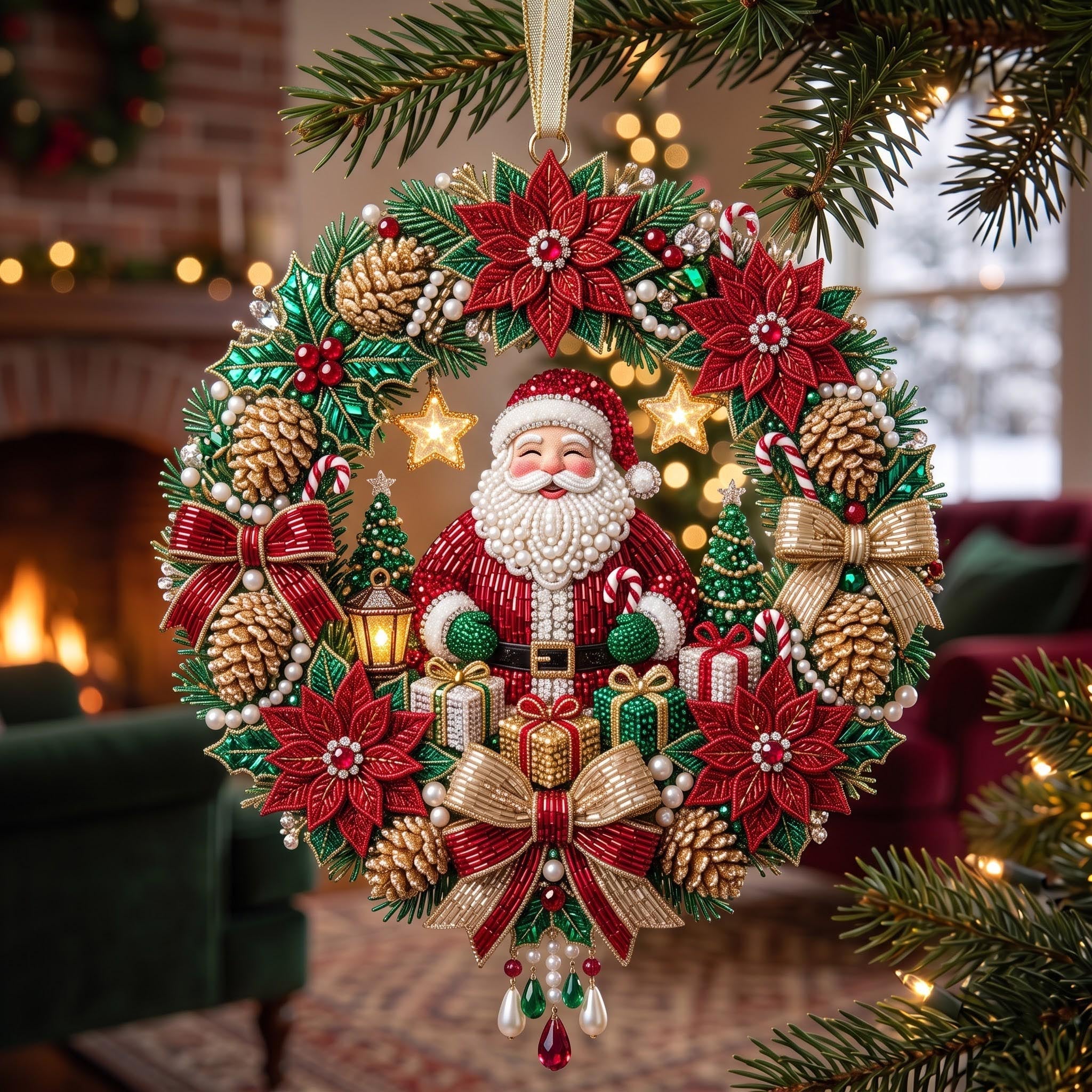 Santa Keepsake Christmas Mica Ornament