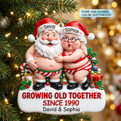 Personalized Santa Couple Christmas Mica Ornament QTCUZ GFTOMA14807