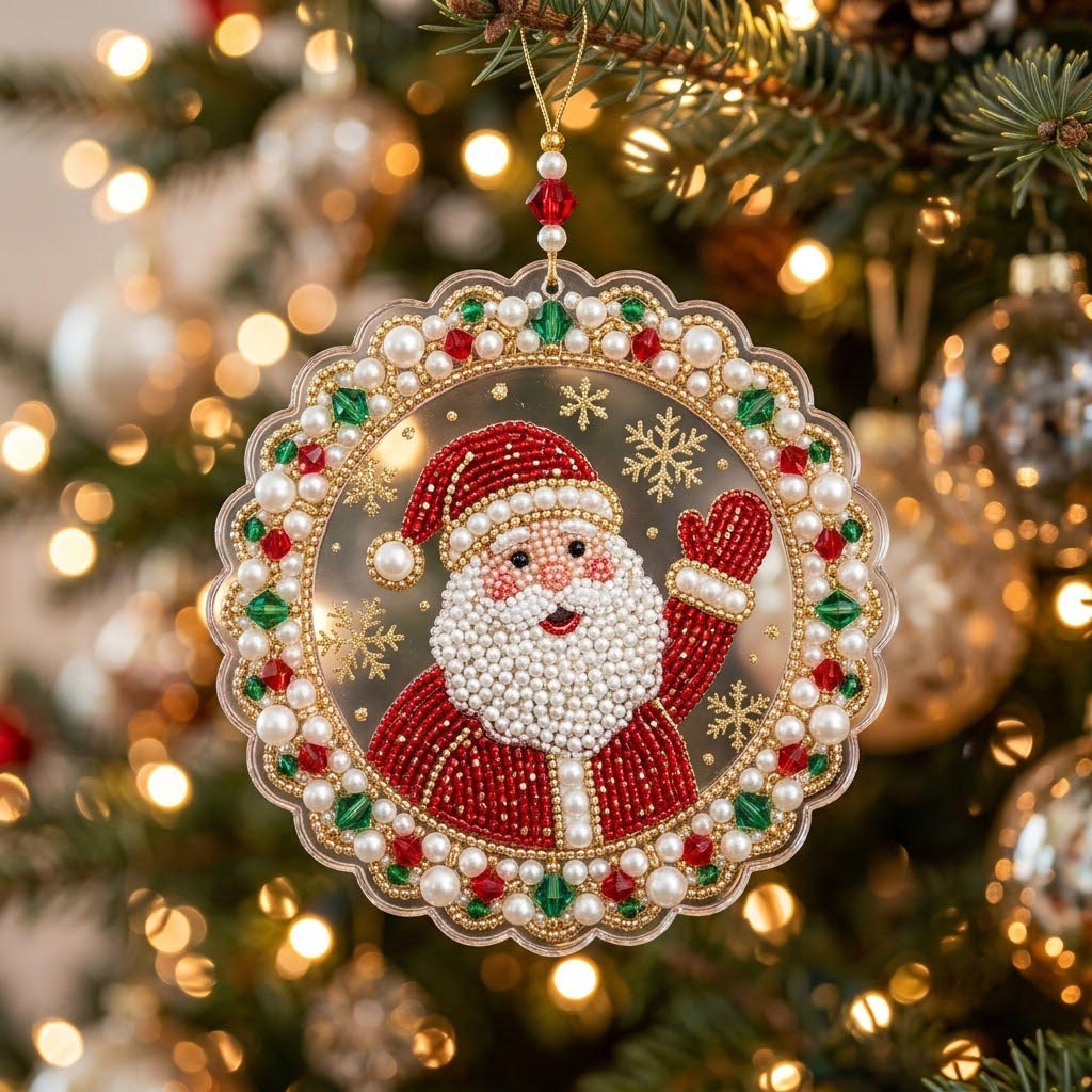 Santa Claus Christmas Mica Ornament