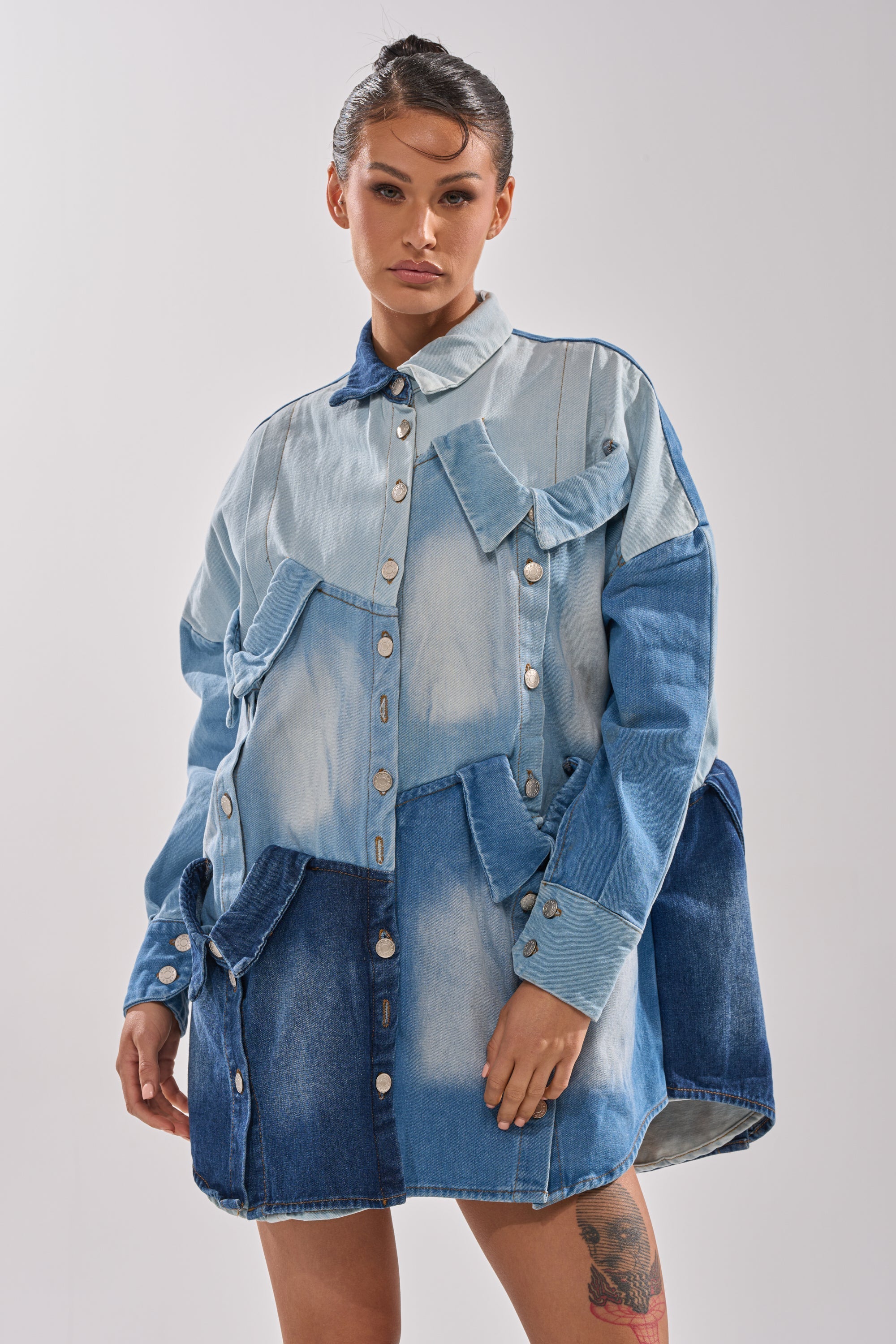 MONDAY BLUES DENIM MINI DRESS