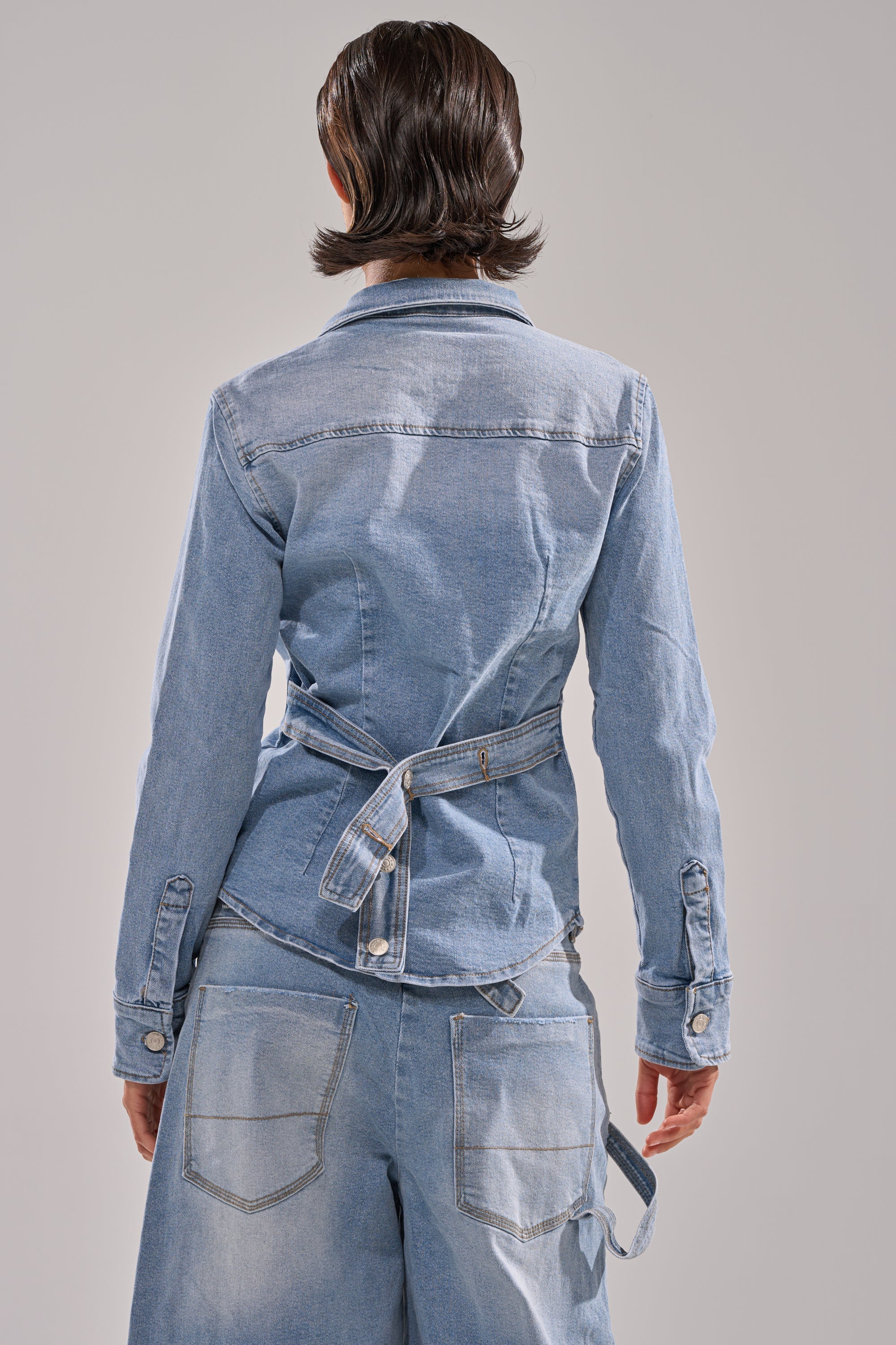 ROCK MY WORLD DENIM BUTTON DOWN