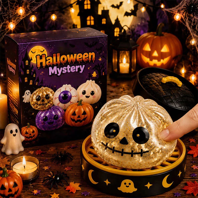 🎃 Halloween Squishy Squeeze Toy – 5 Styles Soft Pumpkin & Eyeball Fidget Toys 👻-V