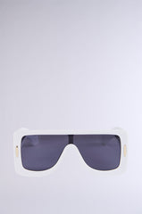 AMBER MONOBROW SUNGLASSES IN WHITE