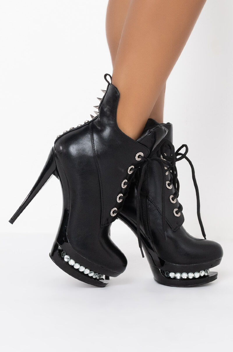 AZALEA WANG UP IN SMOKE STILETTO BOOTIE IN BLACK