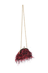 AZONTINA RED FEATHER PURSE