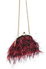 AZONTINA RED FEATHER PURSE