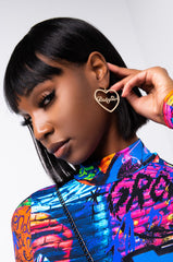 BABY GIRL HEART HOOP EARRING