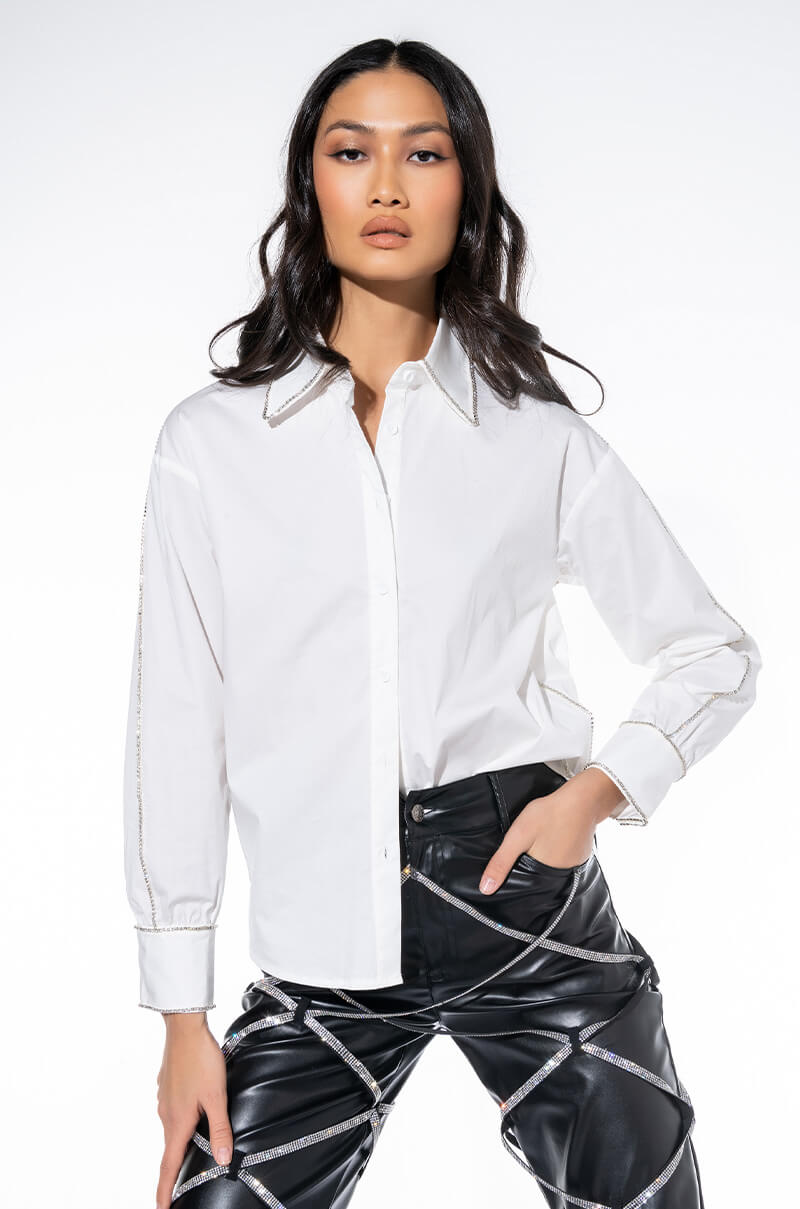BACK 2 BUSINESS EMBELLISHED BUTTON DOWN