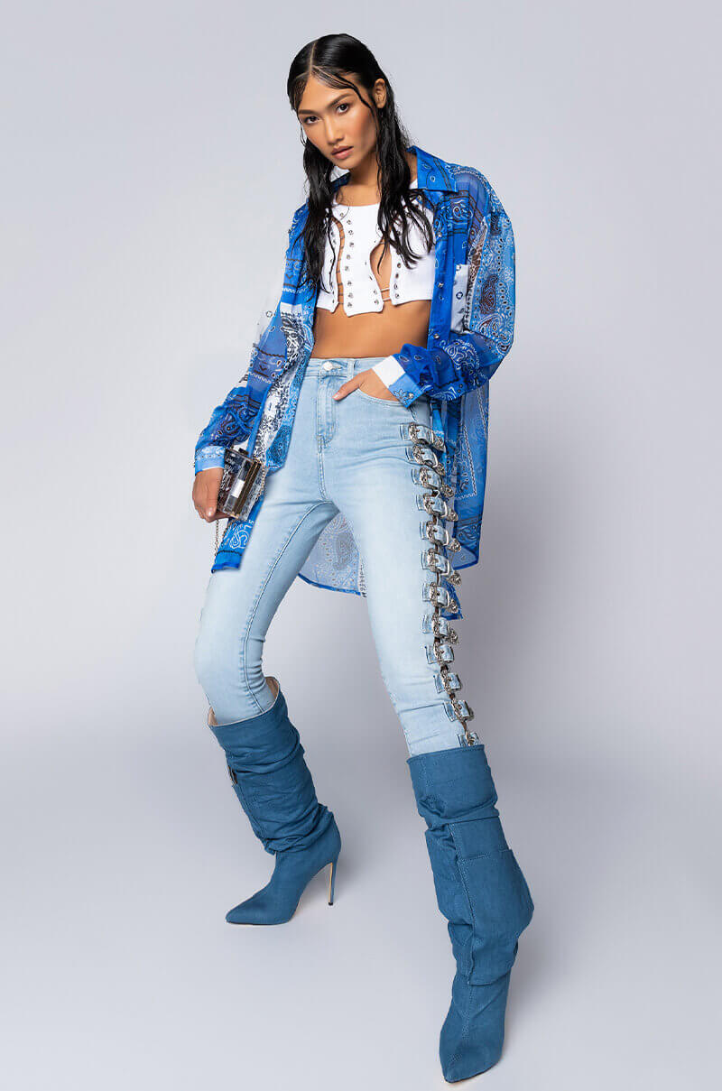 BANDANA POPSICLE LONG SHIRT BLUE MULTI