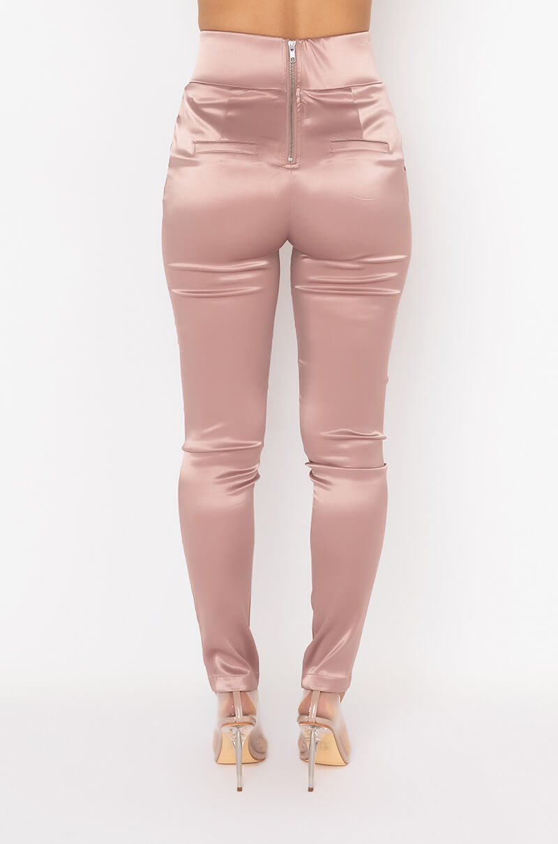 CALL ME BABY SATIN TROUSER LIGHT BROWN