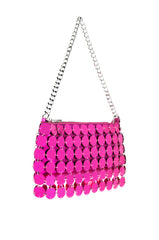 CARMELINA METALLIC SEQUIN BAG IN FUCHSIA