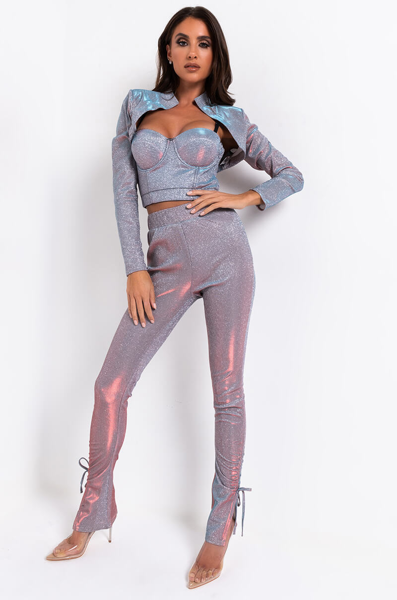 CAROLINA SPARKLY MINI BLAZER LIGHT PURPLE