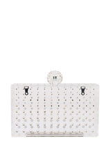 CLEAR BOX CLUTCH WITH RHINESTONES