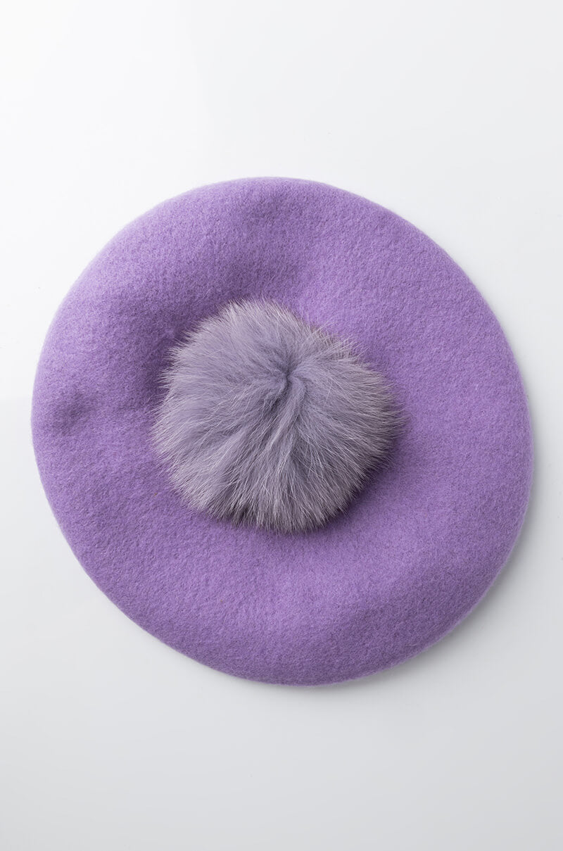 COLOR POP FAUX FUR BERET