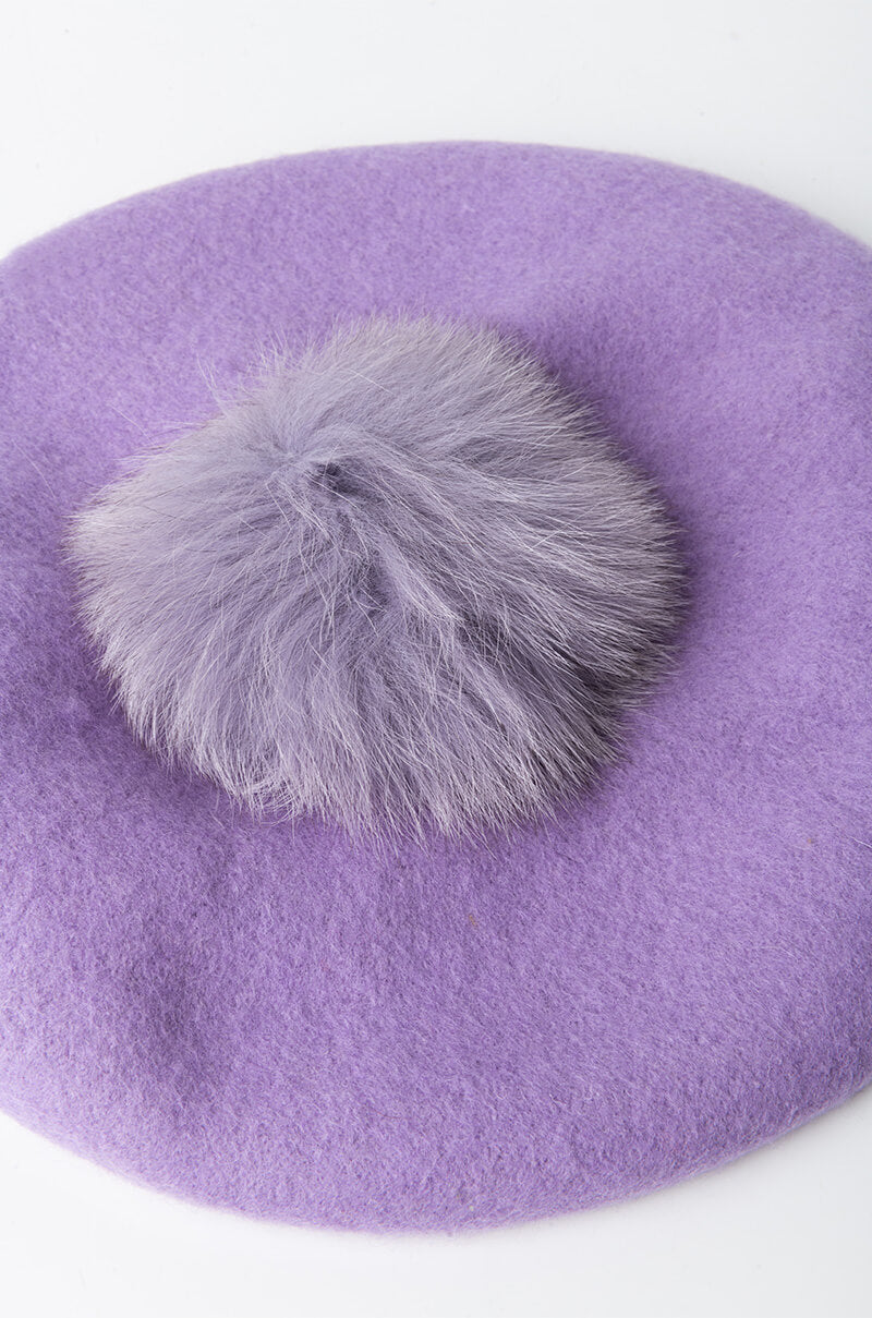 COLOR POP FAUX FUR BERET