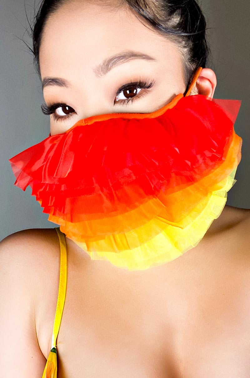 COTTON CANDY DREAMS RUFFLE FASHION FACE COVER
