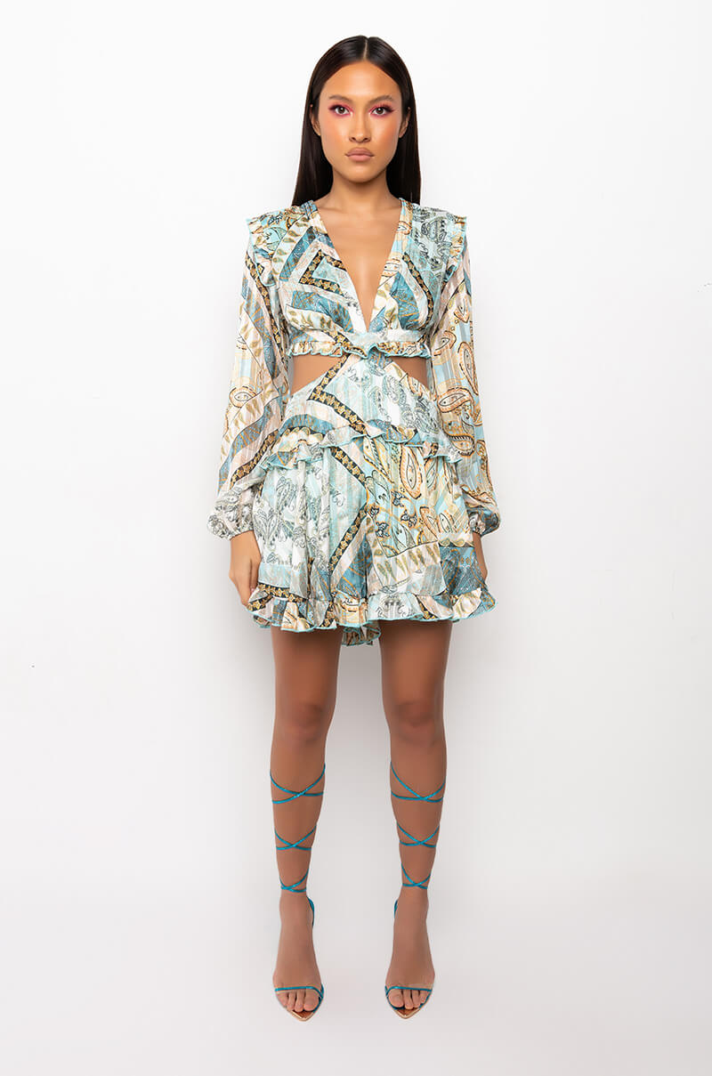 CRUSHING ON YOU ROMPER WITH CUT OUTS