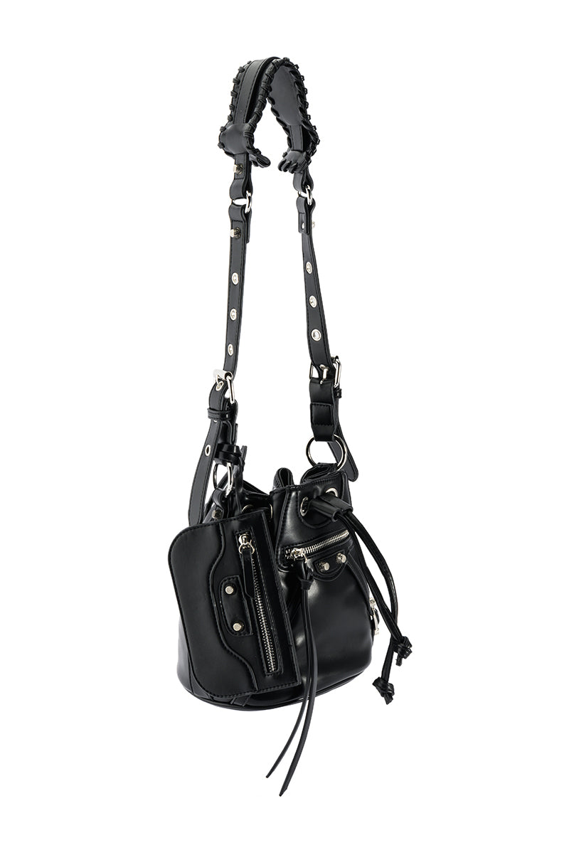 CRUSHWORTHY BLACK BUCKET BAG