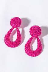 DELILA FUCHSIA CRUSHED DANGLE EARRINGS