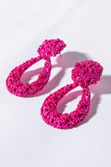 DELILA FUCHSIA CRUSHED DANGLE EARRINGS