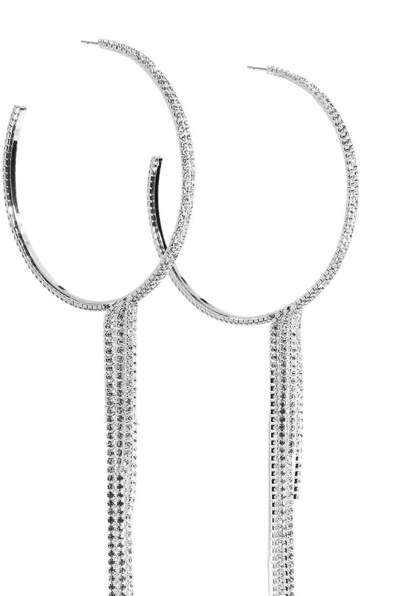 DESERVE THE WORLD BLING HOOP IN SILVER