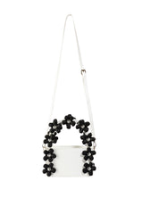 DOMINIQUE BAG WITH FLOWER HANDLES IN WHITE