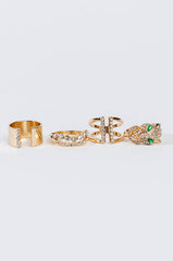 DOWN FOR IT RHINESTONE RING SET
